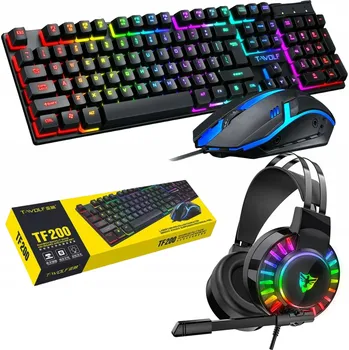 Klávesnice Hybridní herní klávesnice s myší, RGB LED podsvícená sada pro hráče