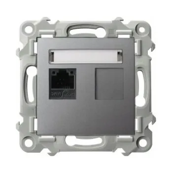 Elektrická zásuvka SAFÍR Jednoduchá počítačová zásuvka kat. 5e ŠEDÁ OSPEL