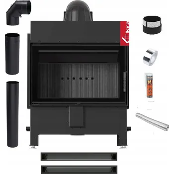 Krbová vložka KRBOVÁ VLOŽKA LUCY 14 kW ČERNÁ OCELOVÁ EKODESIGN SADA