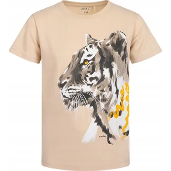Chlapecké tričko Chlapecké tričko béžové Tričko pro kluky Bavlna velikost 116 s tygrem Endo