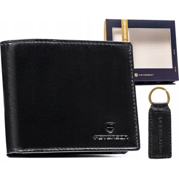 Peněženka Peterson pánská peněženka z pravé kůže černá - muž