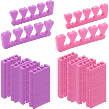 Pěnové Separátory Prstů na Nohy pro Pedikúru Růžové Fialové Sada 250 párů