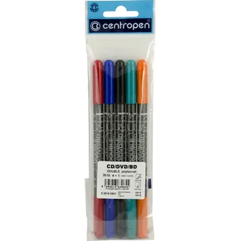 Popisovač Centropen 3616 CD/DVD/BD-Pen sada 5 barev