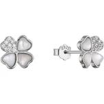 Stříbrné náušnice perleťové čtyřlístky 11800.1
