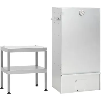 Zahradní gril OMAXI Grilovací trouba / udírna se stolkem pozinkovaná ocel 861322