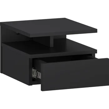 Noční stolek Nástěnný noční stolek se zásuvkou 32x35x23 cm černý