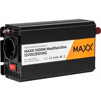 Měnič napětí MĚNIČ NAPĚTÍ 12V 230V INVERTER DO AUTA SINUS MODIFIKOVANÝ 500W / 1000W