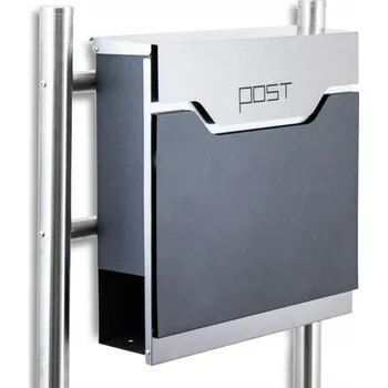 Poštovní schránka Šedá poštovní schránka Bituxx Poštovní schránka a držákem na noviny