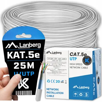 Síťový kabel SÍŤOVÝ KABEL KROUCENÁ DVOULINKA LAN RJ45 UTP KAT.5E CAT.5E 25M SÍŤ LANBERG