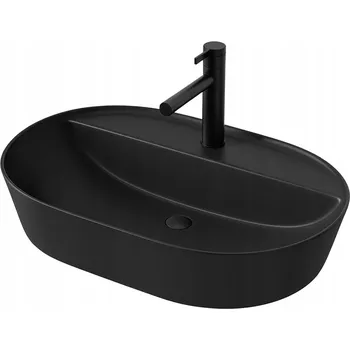 Umyvadlo na desku oválné Rebiko 60 cm bílé