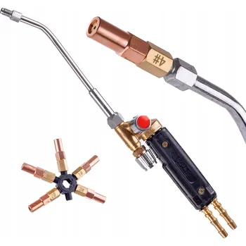 Páječka Hořák pro tvrdé pájení Propan Kyslík 5x Přesné trysky Páječka