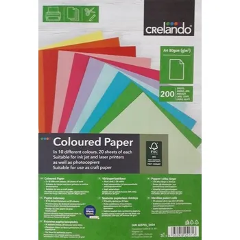 Papír pro tiskárny Barevný papír A4 Crelando 200 listů