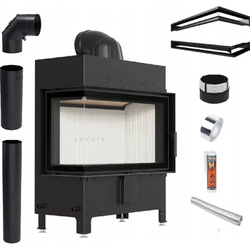 Krbová vložka KRBOVÁ VLOŽKA LUCY 14 kW LEVÁ OCELOVÁ TEPLOVZDUŠNÁ ECODESIGN SADA