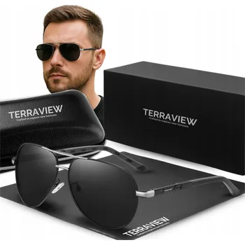 Sluneční brýle Okulary Przeciwsłoneczne Męskie Terraview Pánské sluneční brýle polarizační pilotky s UV400 filtrem