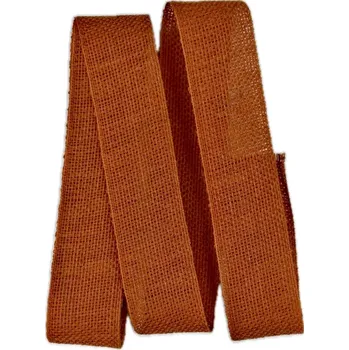 Stuha Stuha lněná Nature Basic – Terracotta oranžová 25mm x 2m (11,-Kč/m) (Stuha lněná, barva oranžová, oboustranná, rustikální, biologicky odbouratelná – GoGreen)