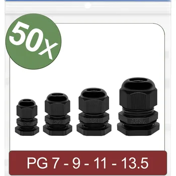 Quadrios 24CA389 kabelová průchodka, 24CA389, od 3.5 mm, do 12 mm, PG7, PG9, PG11, PG13.5, 50 ks