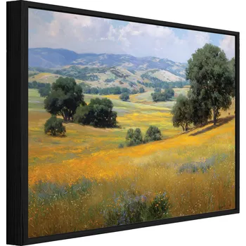 Obraz OBRAZ V ČERNÉM RÁMU NA PLÁTNĚ POLE PŘÍRODA STROMY OBÝVACÍ POKOJ LOŽNICE 40x30