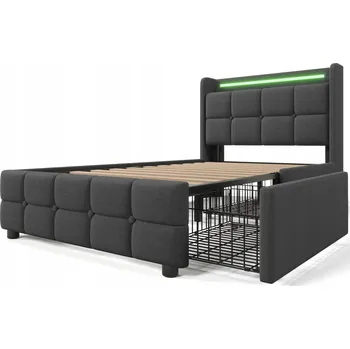 Postel Jednolůžková dřevěná postel Arhatreya 90x200 cm šedá