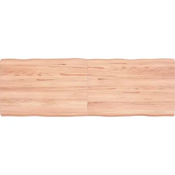 Stolní podložka Nábytek XL Stolní deska hnědá 120x40x(2-6)cm ošetřený dřevo živá hrana 363957