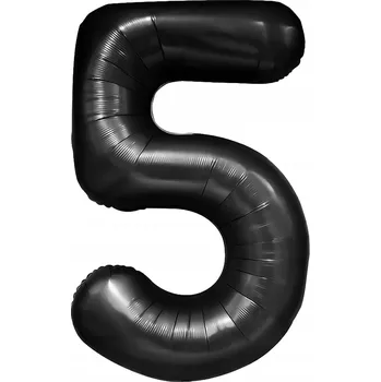 Balónek Fóliový balónek PartyPal číslice 5, metalicky černý