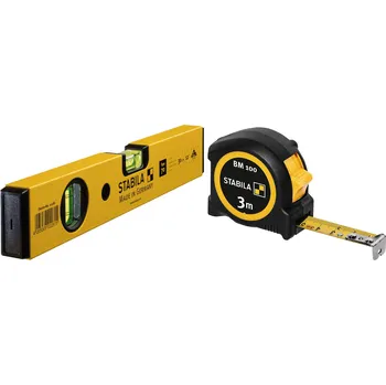 Vodováha Stabila Wasserwaage Type 70 plus Taschenbandmaß BM 100 4064161237060 vodováha z lehkého kovu 30 cm