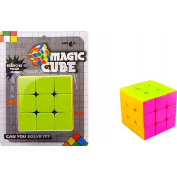 Hlavolam Rubikova kostka 3X3X3 PUZZLE V ZÁŘIVÝCH BARVÁCH PRO DĚTI I DOSPĚLÉ