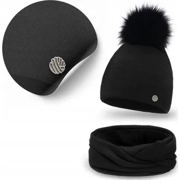 Čepice PaMaMi sada čepice a nákrčník (rolák) univerzální velikost černá