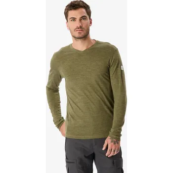 Dámská mikina SIMOND Pánské turistické tričko s dlouhým rukávem z vlny merino Merino Fresh XL KAŠTANOVÁ|ZELENÁ