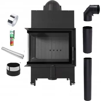 Krbová vložka Ocelová krbová vložka FLOKI levá BS 8 kW Ø 160 černá výstelka