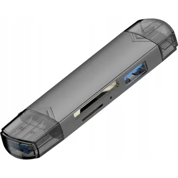 Příslušenství pro datový nosič ADAPTÉR ČTEČKA PAMĚŤOVÝCH KARET 6v1 SD MICROSD TF USB 3.0 USB-C Micro-USB