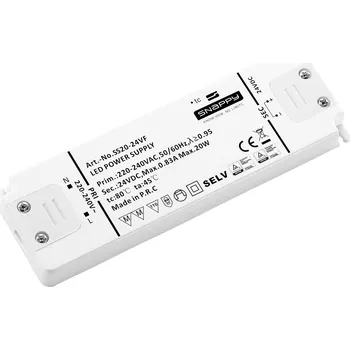 Příslušenství pro LED osvětlení Dehner Elektronik SS 20-24VF napájecí zdroj pro LED konstantní napětí 20 W 0.83 A 24 V/DC schválení nábytku , ochrana proti přepětí , přepětí 1 ks