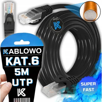 Síťový kabel Patchcord Roter U/UTP 6 RJ45 / RJ45 5 m černý