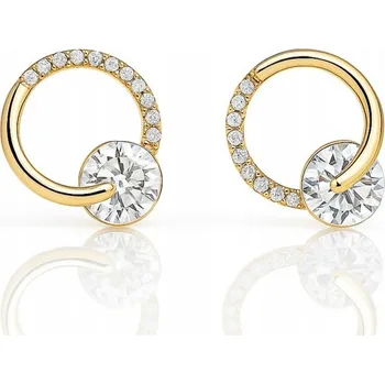 Náušnice Náušnice pozlacené kruhy se zirkony z chirurgické oceli KST3471