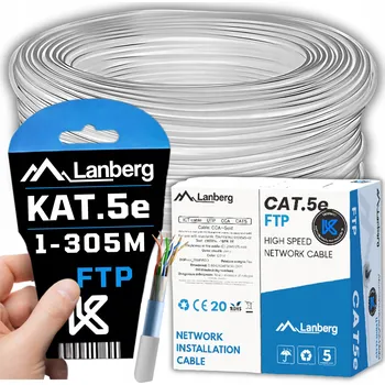 Síťový kabel SÍŤOVÝ KABEL KROUCENÁ DVOULINKA LAN RJ45 FTP KAT.5E CAT.5E 1M SÍŤ LANBERG