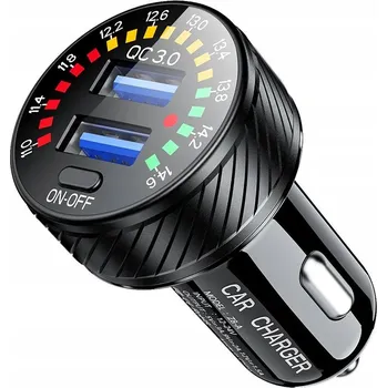 Nabíječka automobilová eXtremestyle 2xUSB QC3.0 36W s voltmetrem