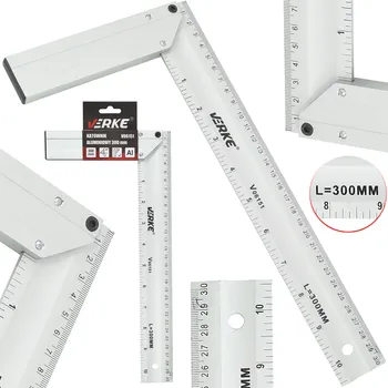 Úhloměr Úhelník hliníkový 300mm, Verke V06151