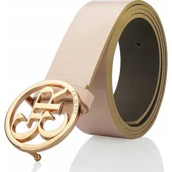 Opasek Béžový Dámský Široký Pásek Gracio se Zlatou Sponou
