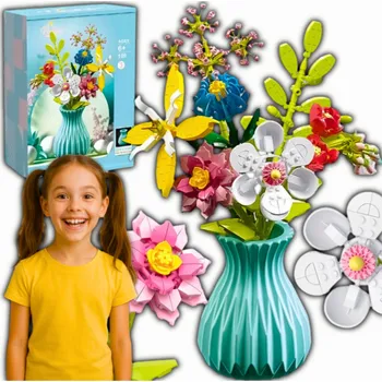 ostatní stavebnice STAVEBNICE STAVEBNÍ SADA KREATIVNÍ 792 dílků VÁZA + KVĚTINY