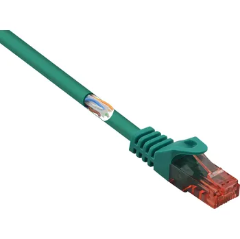 Datový kabel Renkforce RF-5153666 RJ45 síťové kabely, propojovací kabely CAT 6 U/UTP 3.00 m zelená s ochranou, bez halogenů 1 ks