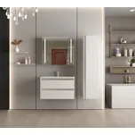 Erga Hana, zrcadlová galerka s LED osvětlením 80x70cm s integrovanou zásuvkou, bílá, ERG-V05-HANA-8070-WH