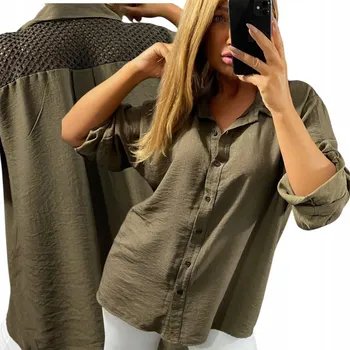 Genesy dámská košile 3/4 rukáv bez vzoru hnědá U206 velikost 52