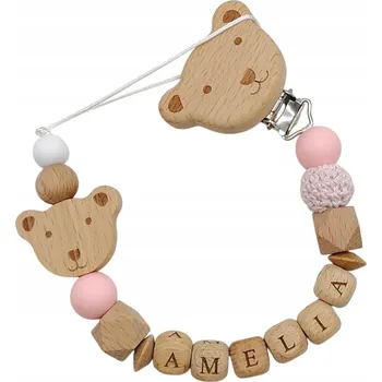 Obraz Personalizovaný klip na dudlík se jménem dítěte, ruční výroba, gravírování