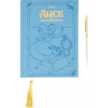 Zápisník Zápisník premium modrý A5 s propiskou, Alenka v říši divů