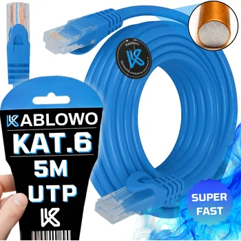 Síťový kabel KABEL LAN SÍŤOVÝ RJ45 CCA ETHERNET KAT.6 CAT U/UTP 5m LANBERG