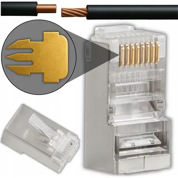 Síťový kabel Konektor RJ45 Koncovky Zástrčka 1x 8P8C FTP CAT 5E LAN