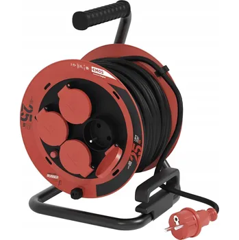 Napájecí kabel GUMOVÝ PRODLUŽOVACÍ PRODLUŽOVACÍ KABEL 25M 4 ZÁSUVKY 230V 3x1mm2 10A 2300W EMOS P084256