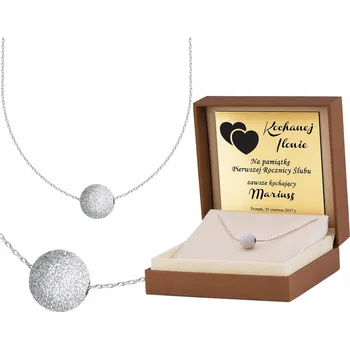 Náhrdelník STŘÍBRNÝ NÁHRDELNÍK 925 KULIČKA GRAVÍROVÁNÍ DÁREK