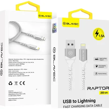 Datový kabel Kabel Blavec USB - Apple Lightning 2 m bílý