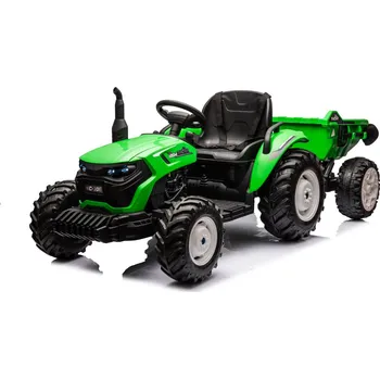Dětské elektrovozidlo Mamido Elektrický traktor s přívěsem pro děti HC-306 24V světle zelený