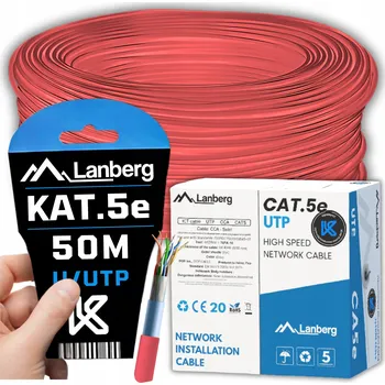 Síťový kabel SÍŤOVÝ KABEL KROUCENÁ DVOULINKA LAN RJ45 UTP KAT.5E CAT.5E 25M SÍŤ LANBERG